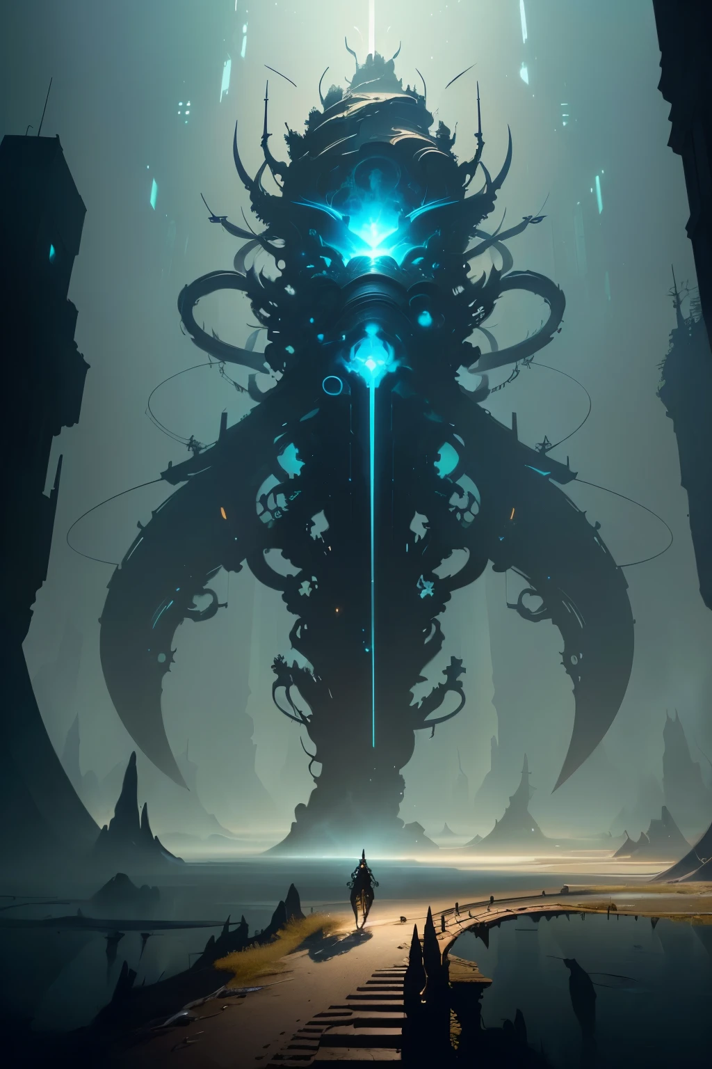 masterpiece, best quality, (extremely detailed CG unity 8k wallpaper), (best quality), (best illustration), (best shadow), absurdres, realistic lighting, (Abyss), beautiful detailed glow, art by PeterMohrBacher,