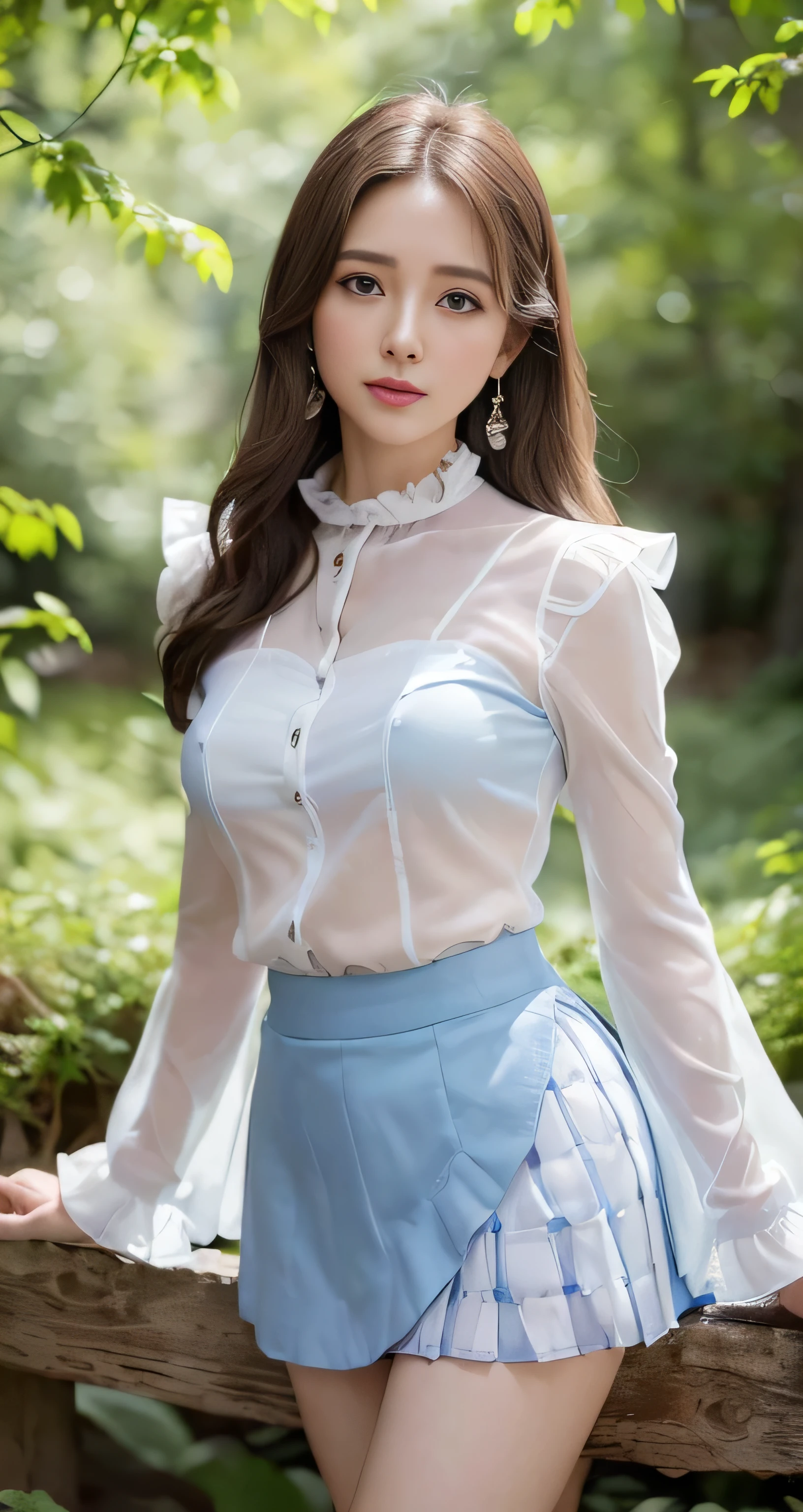 Marian Rivera, feet, Captivating smile, Closed clothes, Proper attire, The face of beauty , The body is slim , Abdominal muscles:1.4, 30 years old, ((1 girl, alone)), ((whole body)), ((Medium chest:1.3)), Breastfeeding A. to, (hair, RAW Photos, highest quality, Masterpiece l1.4), (Realistic, photo-Realistic:1.37), (micro:1.4), Expose , ((diamond nechairlace)), Earrings, glamorous, white shairin, ((At Luxury Hall), loohair at viewers, Wavy brunette hair, Long Hair, (Lighting), Dynamic pose, (), ((Beautiful Eyes), erotic, High resolution, Very detailed, Ambient Occlusion, nature, Harmonious composition, Artistic photography, beauty , Excellent anatomy, Expose detail、((wearing frilled white shirt_long see-through sleeves:1.3))、((wearing blue flared mini skirt:1.3)),Long straight hair_Hair reaching down to the waist、((Close ~ eyes、Laugh with your mouth open:1.4))