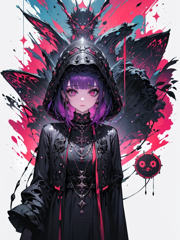 Chica alta vestida de Body futuristico violeta negro con cadenas brillosas vistosas. Collarcadenas de 3 vueltas con candado de dige. vestido de negro. Rojo colorada roja ella tiene el pelo rojo y tiene de ojos verdes se prepara para su amo ella la esclava de su amado ama ponerse cadenas al cuerpo es boluptuosa la chica va ensima de la moto cyberpunk connsu casco de gato y cola