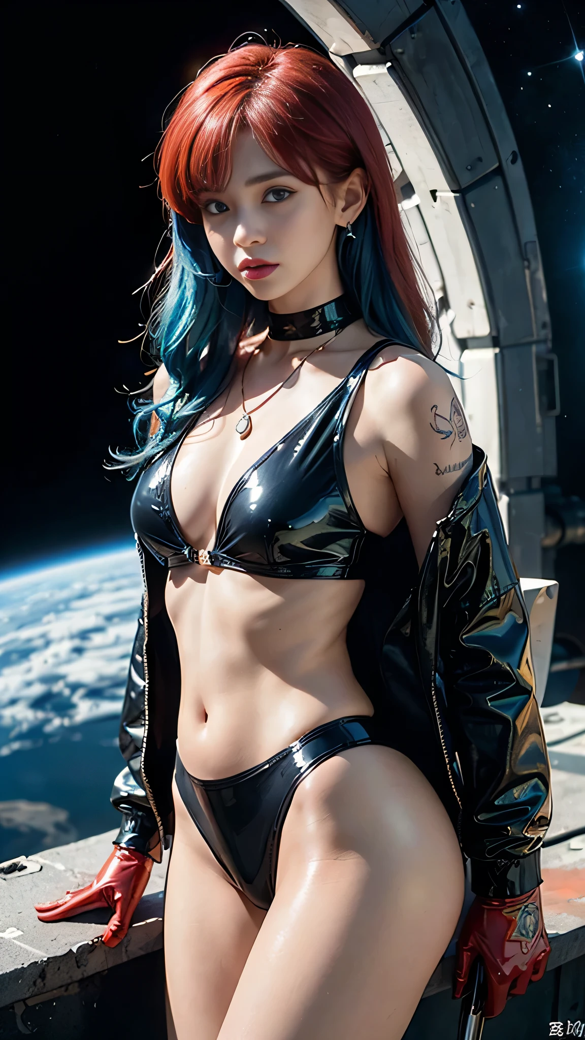 ((masterpiece:1.4)、(highest quality:1.4)、(Realistic:1.7))、Masterpiece:1.4、(Top-notch rendering:1.4)、Beautiful Girl Dirty Pair 2、(Beautiful Space Investigator Dirty Pair:1.pace investigator duo Kei and Yuri、(Kei and Yuri are cute girl names:1.2)、Two investigators, Kei and Yuri stand side by side...、(By Luis Royo:1.4)、Body Fit Sexyvestigator Duo Uniform、(Shiny luxury latex:1.4)、(White Sleeveless Uniform Jacket)、(Underwear High Grade Red Latex Bikini)、(Luxury Red Latex:1.4)、19 years old、(Cute Tattoos:1.4)、(Wearing white gloves)、(Two cute girls:1.4)、Supeauty、Sharp Focus、Portrait Photography:1.4、8k、Photorealistic images:1.4、(Perfect female body:1.4)、Perfect proportions、Sexy Couplepper body shot:1.4)、Beautiful Face、(Beautiful Skin:1.4)、Beautiful Eyes、Narrow waist:1.4、(9-body proportions beautiful girl:1.4)、(A beautiful girl with long legs and a good figure:1.4)、Beautiful feet:1.4、(Kay has red hair:1.4)、(Yuri has bair:1.4)、(Long Hair:1.2)、Beautiful breasts、Large Breassexy ass、Raw pd lips、Redgh heel.4、choker:1.4、necklace:1.4、Earrings:1.4、1 Screen Display:1.4、Cyberpunk City:1.2
