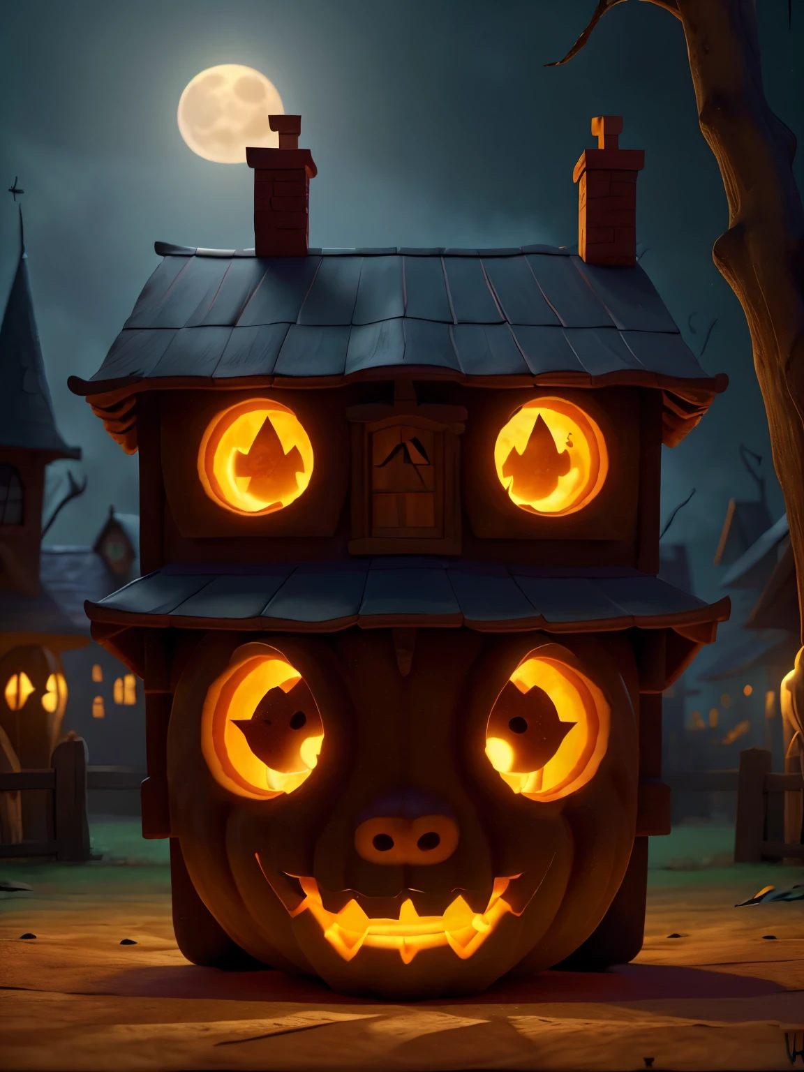 a spooky haunted house, pumpkins, bats flying, full moon, trick or treat, jack-o-lanterns, candy, halloween decorations, (best quality,4k,8k,highres,masterpiece:1.2),ultra-detailed,(realistic,photorealistic,photo-realistic:1.37),vibrant colors,chiaroscuro lighting,horror,cinematic

a group of children in Halloween costumes, jack-o-lanterns, trick or treat bags, candy, spooky forest background, full moon, cobweb, (best quality,4k,8k,highres,masterpiece:1.2),ultra-detailed,(realistic,photorealistic,photo-realistic:1.37),colorful,warm lighting,whimsical,magical