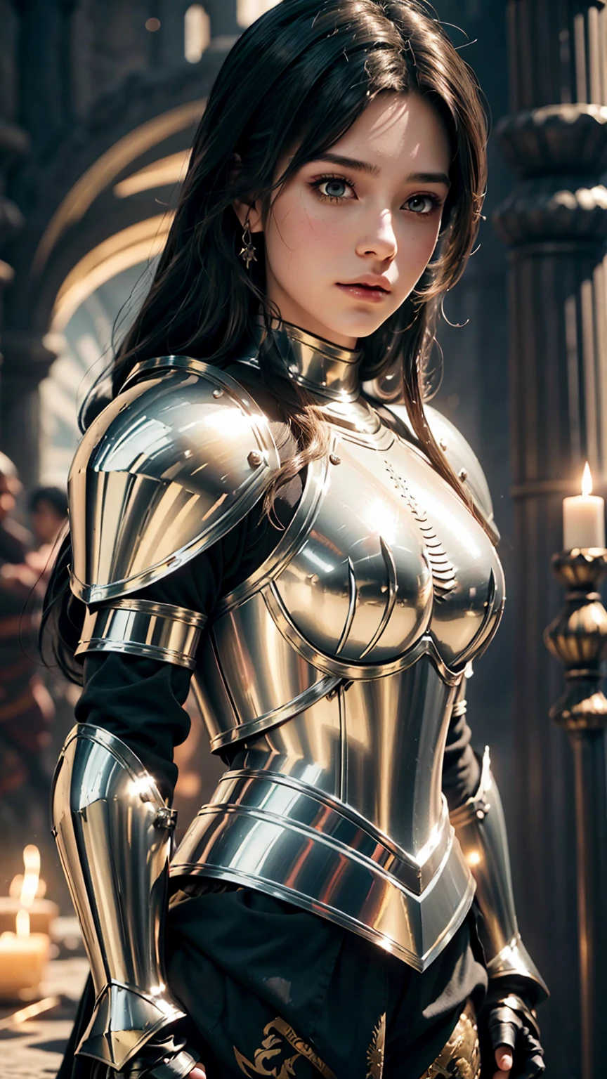 a close up of a woman in armor holding a sword, armor girl, 2. 5 d cgi anime fantasy artwork, detailed fantasy art, fantasy paladin woman, epic fantasy art style hd, girl in knight armor, beautiful female knight, of a beautiful female knight, 4k fantasy art, extremely detailed artgerm, gorgeous female paladin, bikini armor female knight
