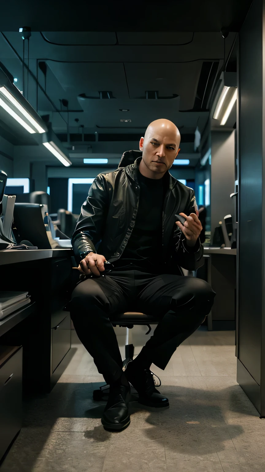 a futuristic hacker version of the realistic Professor Charles Francis Xavier