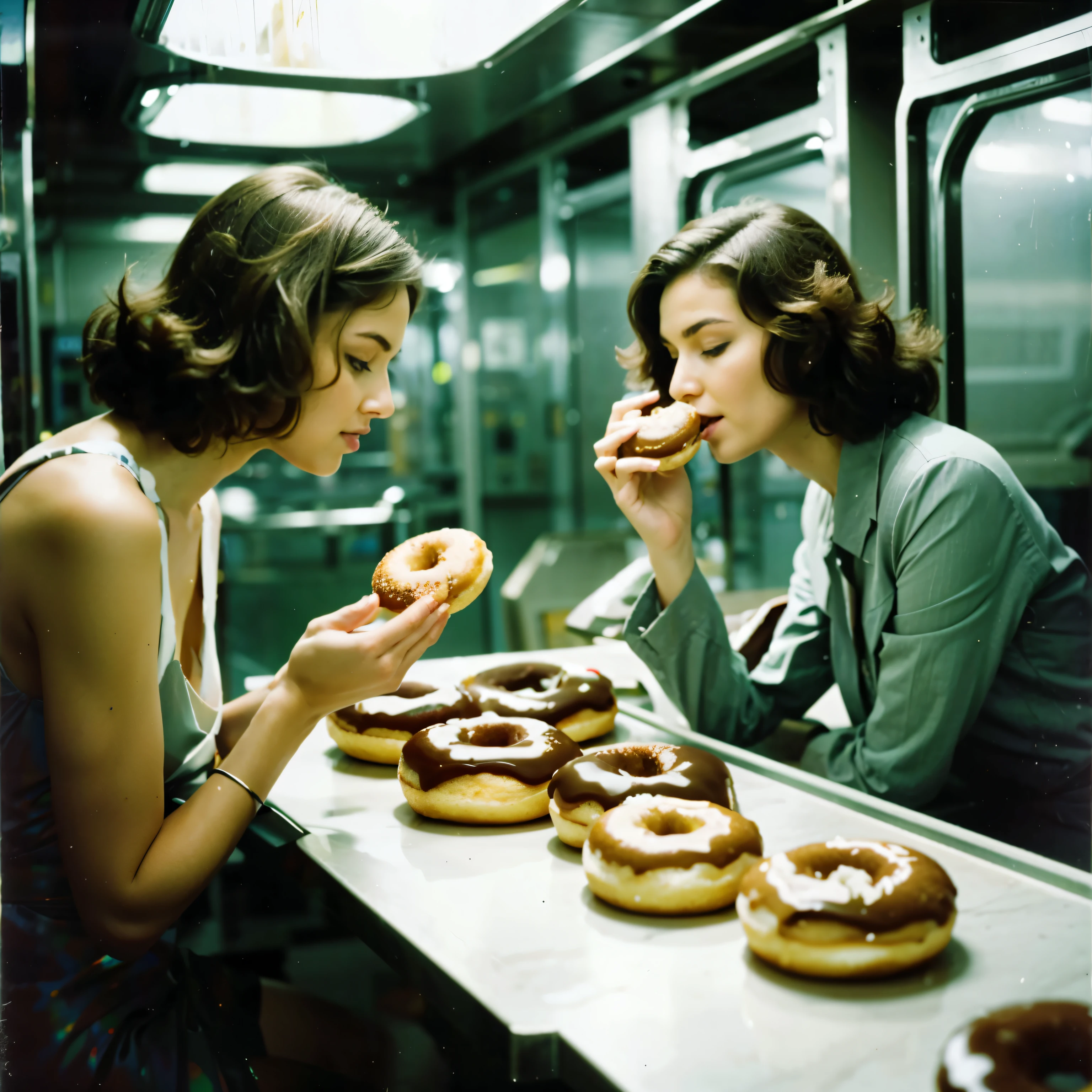Supermodels eating doughnuts