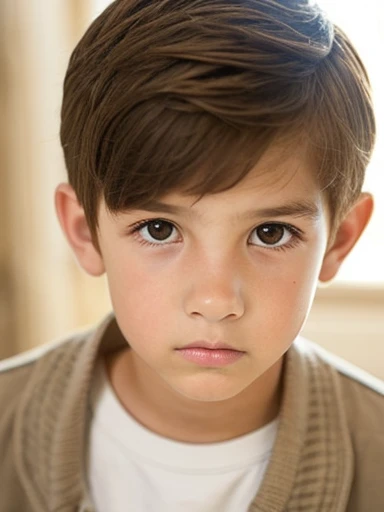 A fourteen year old boy, muy hermoso, piel blanca, rasgos finos, light brown eyes, light brown hair, small slanted eyes, mirada seria, mirada triste, desvestido, en la sala de estar, gafas discretas, desnudo, cuerpo completo