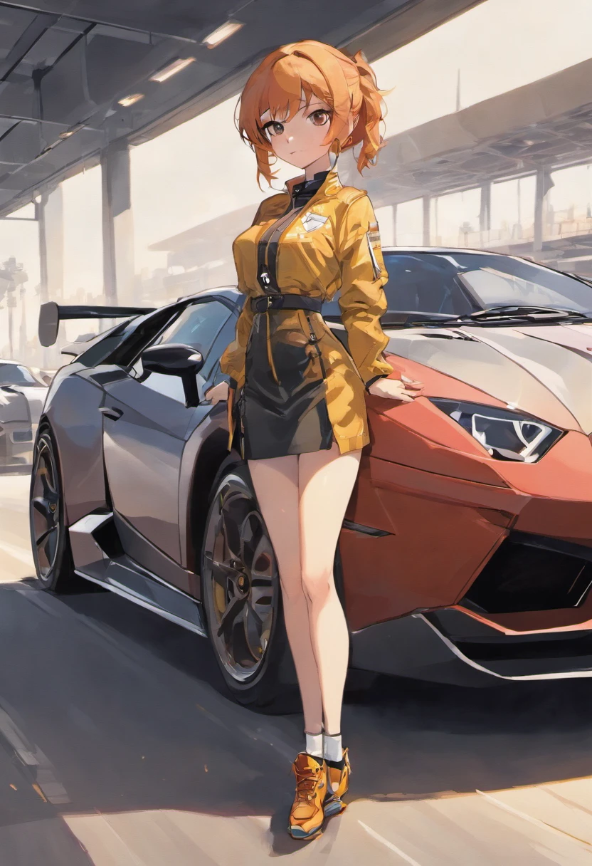 Pintura de coches deportivos, automotive design art, Lamborghini, estilo Lamborghini atrevido, sin sombra., vehicle illustration, carros deportivos, 10, hermoso arte lineal, borrador, sin pintar, Fine Detailed Art Style, Lines only, HD Line Art, ilustraciones de alto contraste, carros deportivos, Estilo de boceto, Car design, Arte vectorial HD, carros deportivos, moderno, Alta calidad, detalles altos, premiado, mejor calidad, high resolution, with girl posing still side anime style, ciudad, 