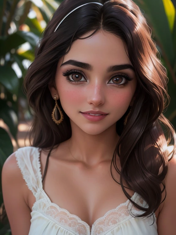 Detailed and realistic portrait of a beautiful 18-year-old girl with, ojos redondos, oscuro, pelo desordenado eliminado, looking to the camera, Labios agrietados, sonrisa suave, soft natural lighting, portrait photography, Magic Photography, dramatic lighting , photographic realism, ultra detallado, Intimate portrait composition, (voltear_Quedar:1.3), (deslizamiento de alfiler:1.3), vista trasera, todo el cuerpo, Es decir, tanga blanca,