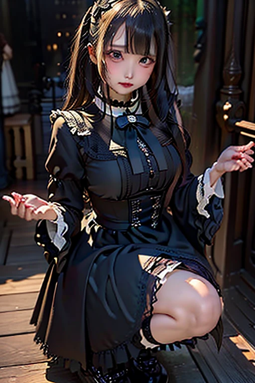 ハードDark Gothicメイク、Deep Night Sky、Horror、Black dark eyeshadow、cry、sad、Good skin radiance、Dark Gothicメイク、Dark smile、palace、The beauty of fragrance、24-years-old、Expression of intense sexual pleasure、Embarrassed look、Dark Gothic、Obscene language、highest quality、Drunk face、紫のMaid clothes、Mysterious、Noble、sexy、Loving smile、Twin tail hair、Right blue eye, Left eye is red、Platform Heel Shoes、Heavy makeup、Gothic Lolita clothes、A little slimmer、Silver Hair、Long Hair Straight Hair、Cute Gothic Lolita Dress、Beautiful Face、elegant features、Attractive face、Stained glassが背景、Chest glistening with sweat、The room is dark、gothic long dress、Bell Sleeves、Wizard Sleeve、Decadent look、Sexually excited expression、Glossy thighs wet with water、Thighs that are wet and shiny with oil、Background of a room full of roses、sad表情、The embroidery is pink、The dress has pink embroidery.、Thigh-high socks、Knee-high socks、Gentle expression、Dark black eyeshadow、Stained glassと薔薇背景、Female Duo、Female couple、dark church background、Stained glass、Black metal world、Dark Castle、Dark Room、Slender body、gothic long dress、Maid clothes、Victorian dress、Her thighs are shining with sweat、My body is wet and shiny、Lots of glitter on the thighs、sweating、My thighs are sticky from sweating、Sweat glistening on my thighs, The whole body is sweaty and shiny、I sweated a lot.、My thighs are sweaty、My thighs are wet、My thighs are shining with sweat、A lot of sweat glistening all over the body、Thighs are the best、Small breasts、Orchestra Stage、Dynamic Angle、Standing posture、Are standing、Playing the violin、On the violin、A dress that reaches the feet、Press the violin strings、rubbing the violin strings、