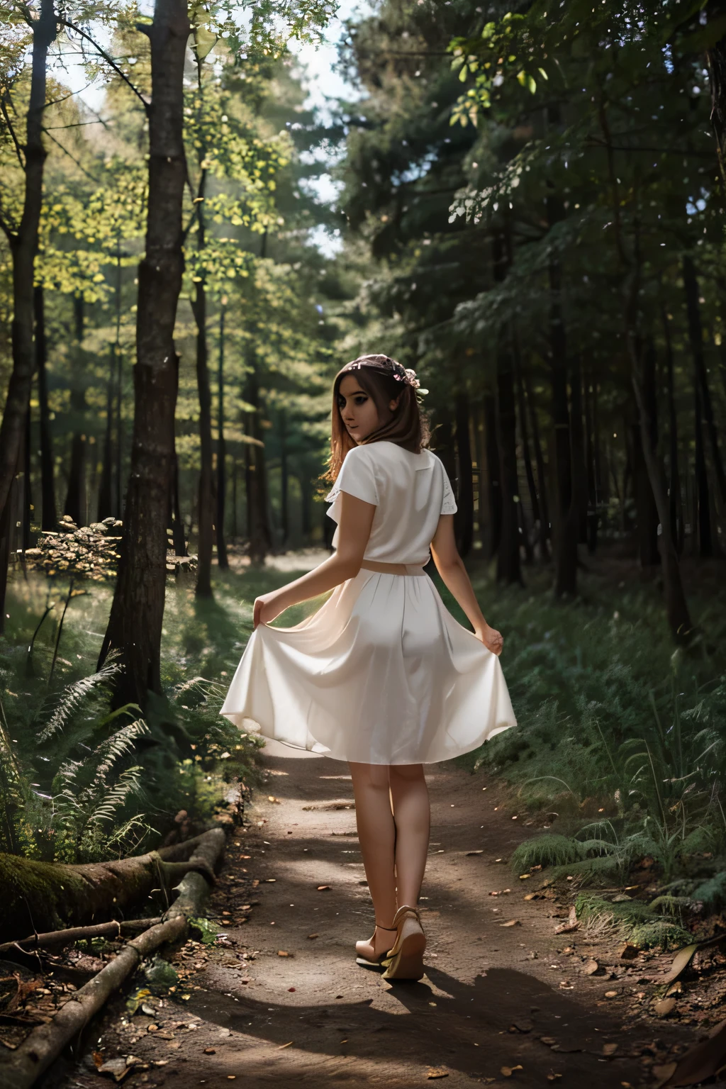 Fille dans la foret