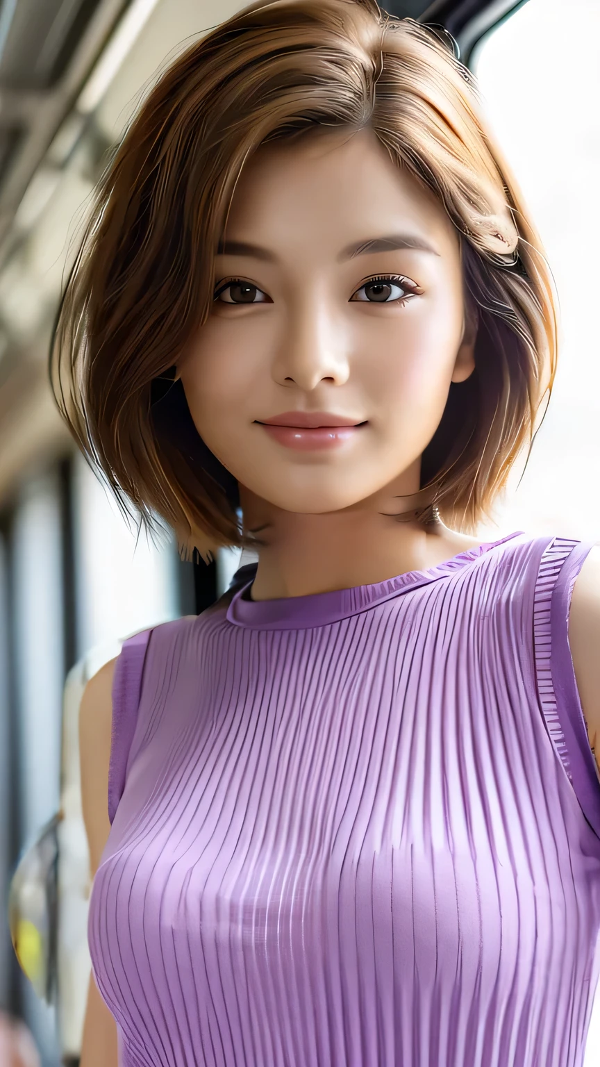 Purple blouse、Upper Body