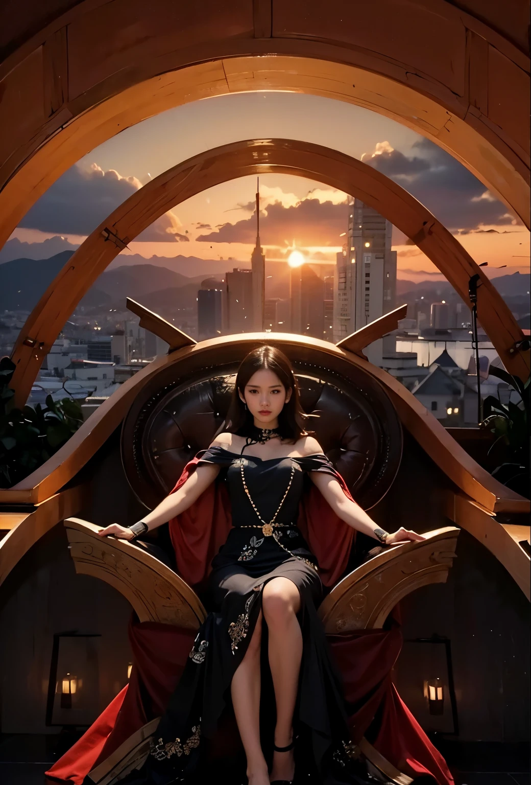 (Best quality, 8k, 32k, Masterpiece, UHD:1.2) "Generate a captivating artwork featuring a young Japanese girl model with short, sleek black hair styled in a chic bob haircut. Envision her bathed in dramatic cinematic lighting, creating an atmosphere of allure and mystery. Emphasize a romantic aesthetic vibe, showcasing the model in a poised and elegant pose that evokes a sense of intimacy and sophistication. Utilize warm and soft tones to enhance the romantic ambiance, and consider incorporating elements like flowing fabrics or flowers to add a touch of ethereal beauty. Capture the essence of romance and beauty through the model's expression, the play of light and shadows, and the overall aesthetic, creating a visually compelling and emotionally resonant piece." (perfect eyes), flawless skin, flawless face, cinematic, tight body, ((well-proportion female hands)), ((female hands with five digits))