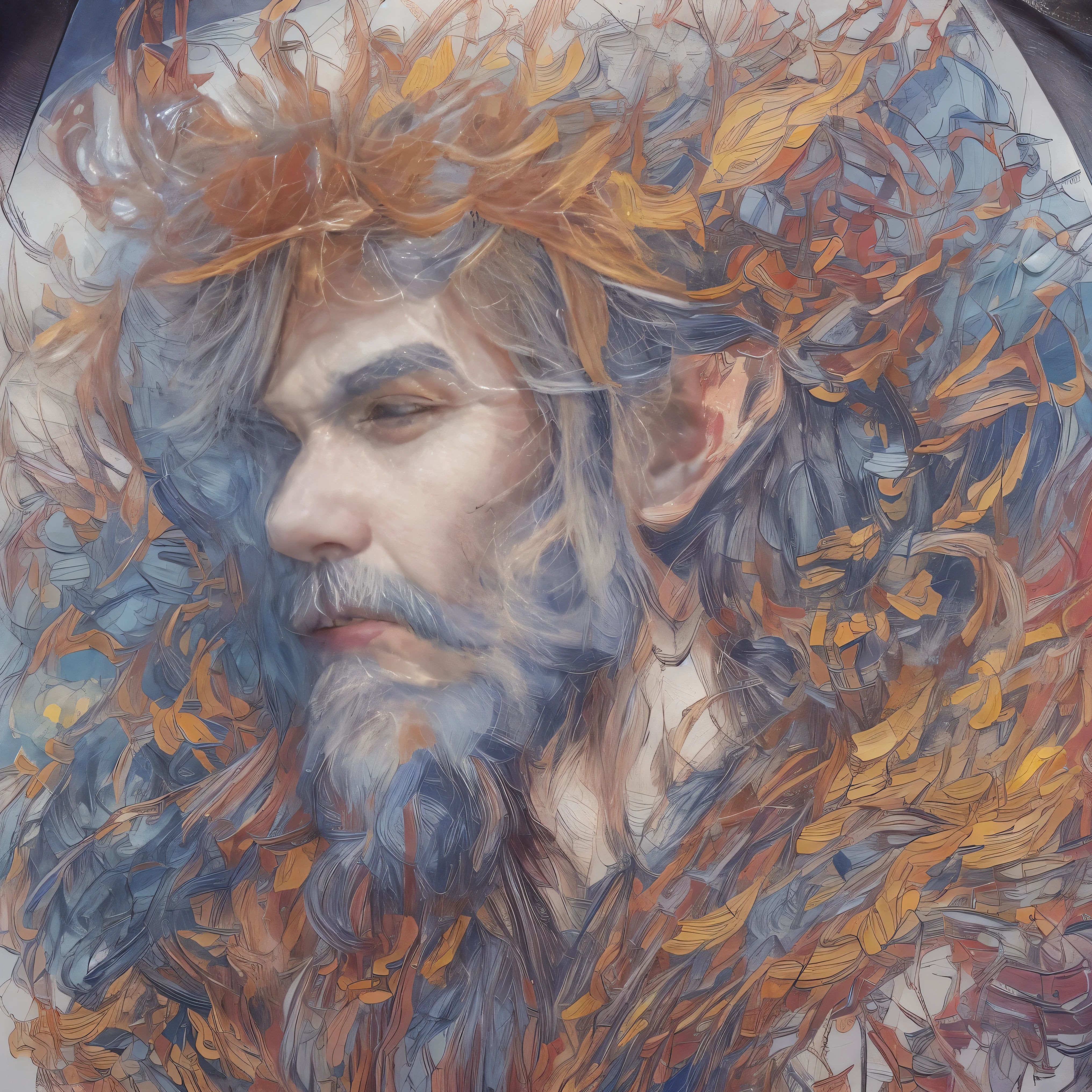 Oberon, King of the Fairies、Marker Outline Sketch、Very detailed、4k、Very detailed、Intricate details、Striking colors、Cinematic lighting、creates a dramatic composition、Fantasy Portrait、elegant、Whimsical、magic、mysterious、Ethereal、creates a dramatic、Atmospheric、Fascinating、masterpiece