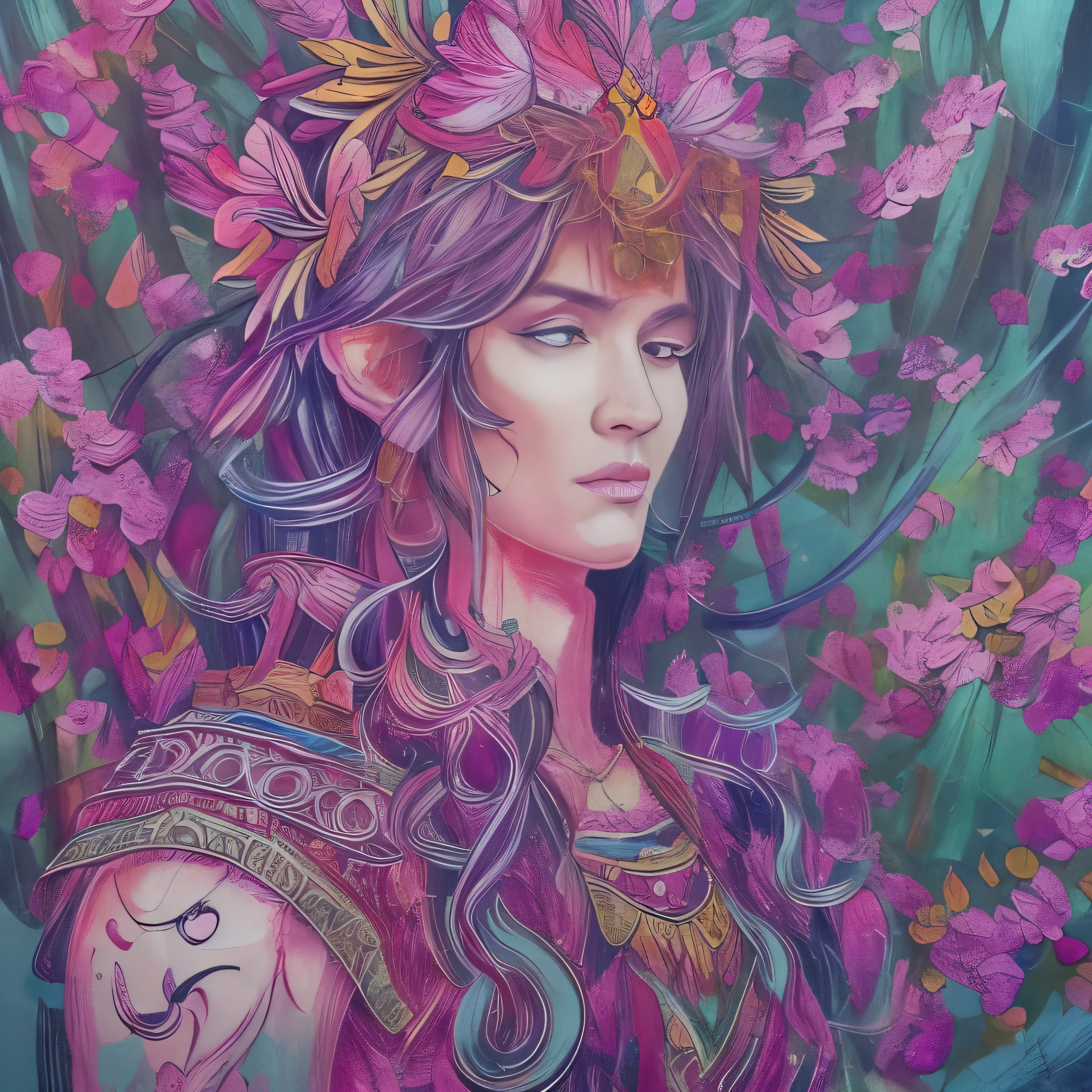 Oberon, King of the Fairies、Marker Outline Sketch、Very detailed、4k、Very detailed、Intricate details、Striking colors、Cinematic lighting、creates a dramatic composition、Fantasy Portrait、elegant、Whimsical、magic、mysterious、Ethereal、creates a dramatic、Atmospheric、Fascinating、masterpiece