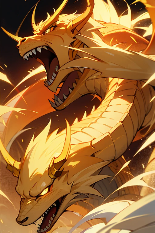 Golden dragon looking forward