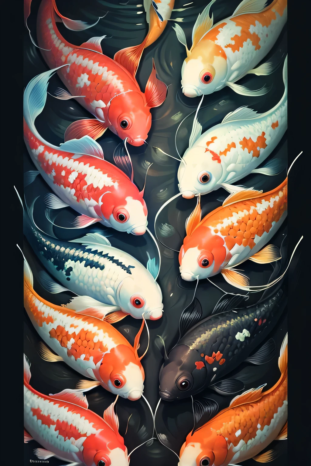 ((best quality)), ((masterpiece)), (detailed), koi fish, cute koi