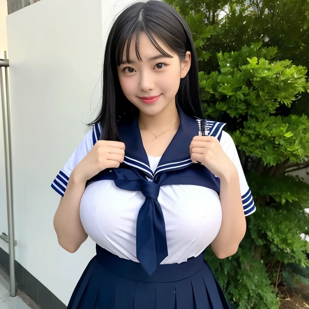 女の子1 person, alone, highest quality, 8k, Japanese women photos, , kindergartenてストレートなBlack Hair,, ((Plump)), ((Big Breasts)),Sailor suit,Sailor suit,, The best smile,Grow eyes, Shining happiness, Caring personality, Sweet feminine aura, Calm but firm attitude, Lightly freckled cheeks, A spirit of warmth and joy, Discreet and perfect for class,Eyes that shine with devotion, a humble and dedicated kindergarten teacher, 1 Breasts,Big Breasts,Sailor suit,mini skirt,Black HairのストレートLong Hair,Long Hair,Black Hair,17 years old,valley,My chest is abouute pose,Cute pose,Purikura,Purikura,Finger Heart,The whole body was photographed,The whole body was reflected,Leather shoes,Solid green background,Solid green background,Green background,超Big Breasts,Big Breasts,Big Boobs,大きなvalley,valley,valley,胸のvalley,My chest is about to burst,I can see your chest,Accentuated breasts,Big Breasts,Big Breasts