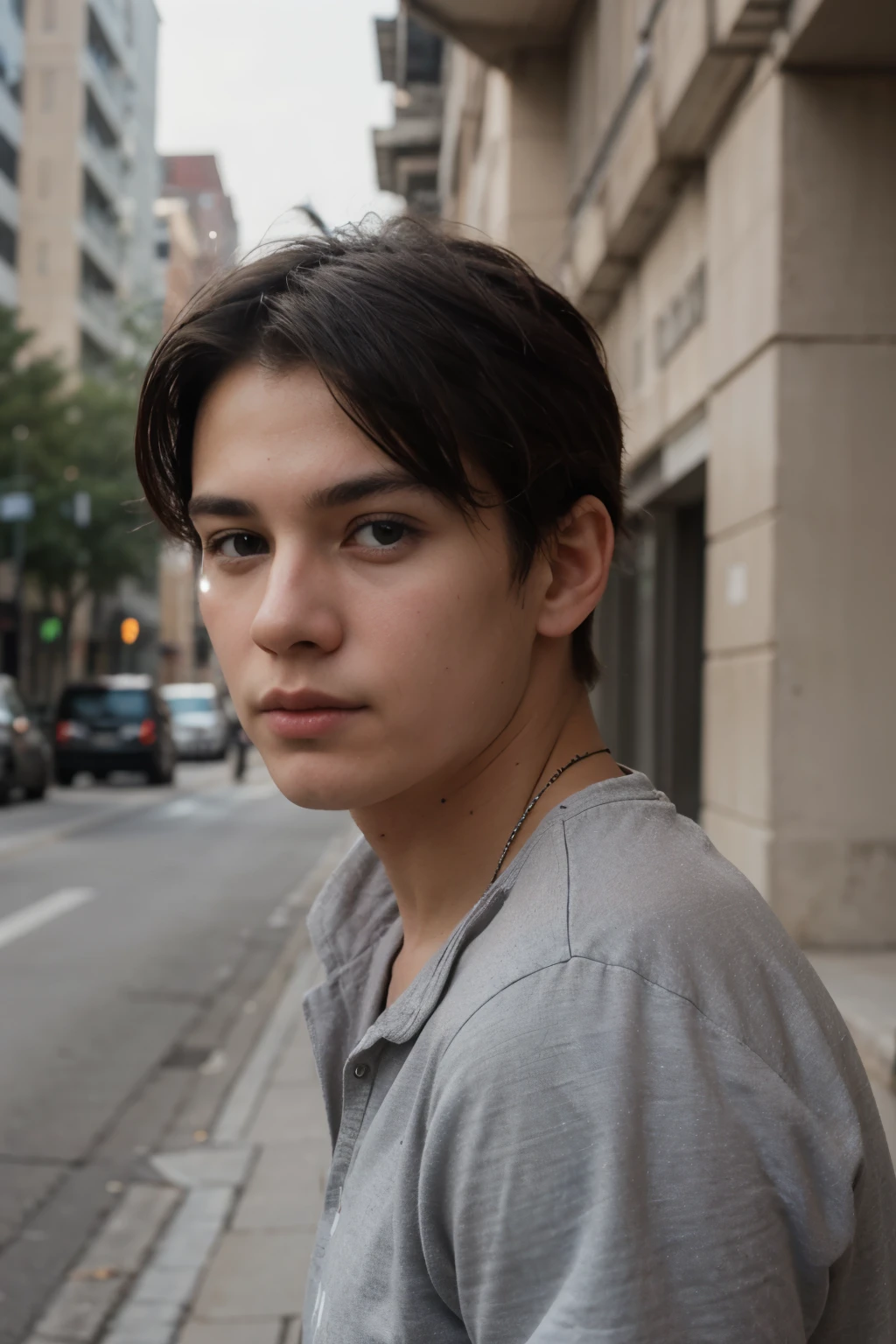 Create "news boy" logo with a photo of a young masculine man