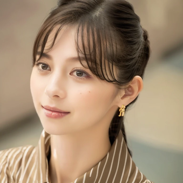 1 girl、(Close-up of face from above:1.4) 、(forward leaning posture:1.2)、Pixie Cut、Showing his forehead、Beautiful face exposed、Watching the audience、Smiling、Plain blue bikini、非常にDetailed eyesと顔, Detailed nose, Detailed eyes, Shiny skin, masterpiece, Ultra-high resolution, 8k, RAW Photo, highest quality, Detailed Shadows, wonderful, Fine details, (Bokeh: 0.5), Beautiful lighting on the face, blue sky