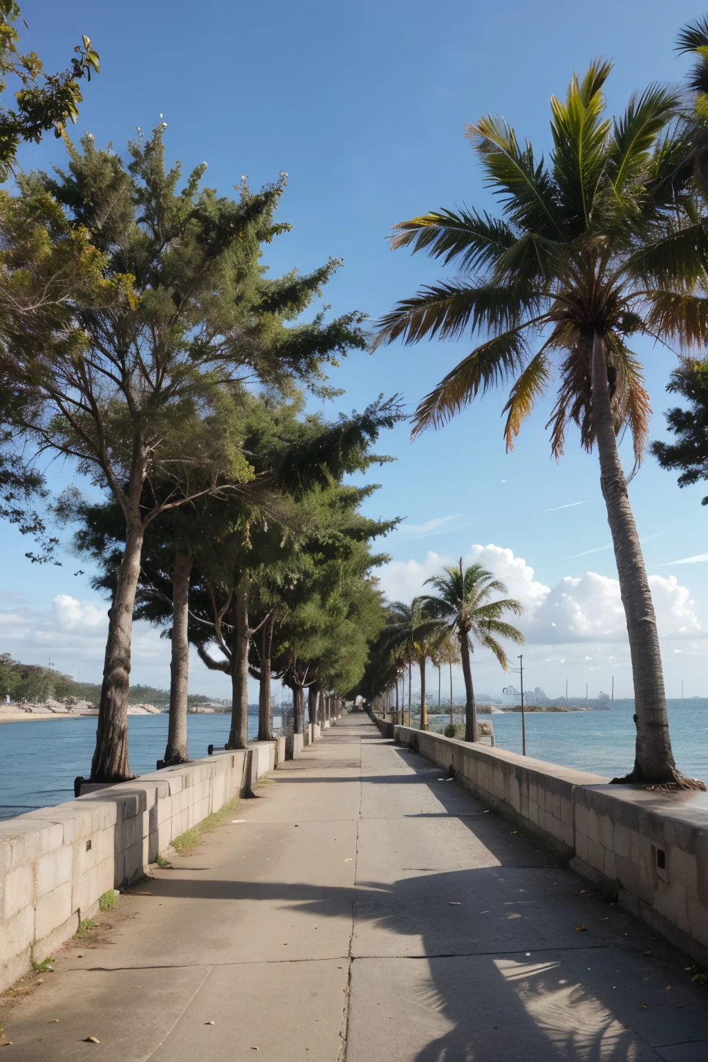 Cidade bonita arborizada mar ao fundo