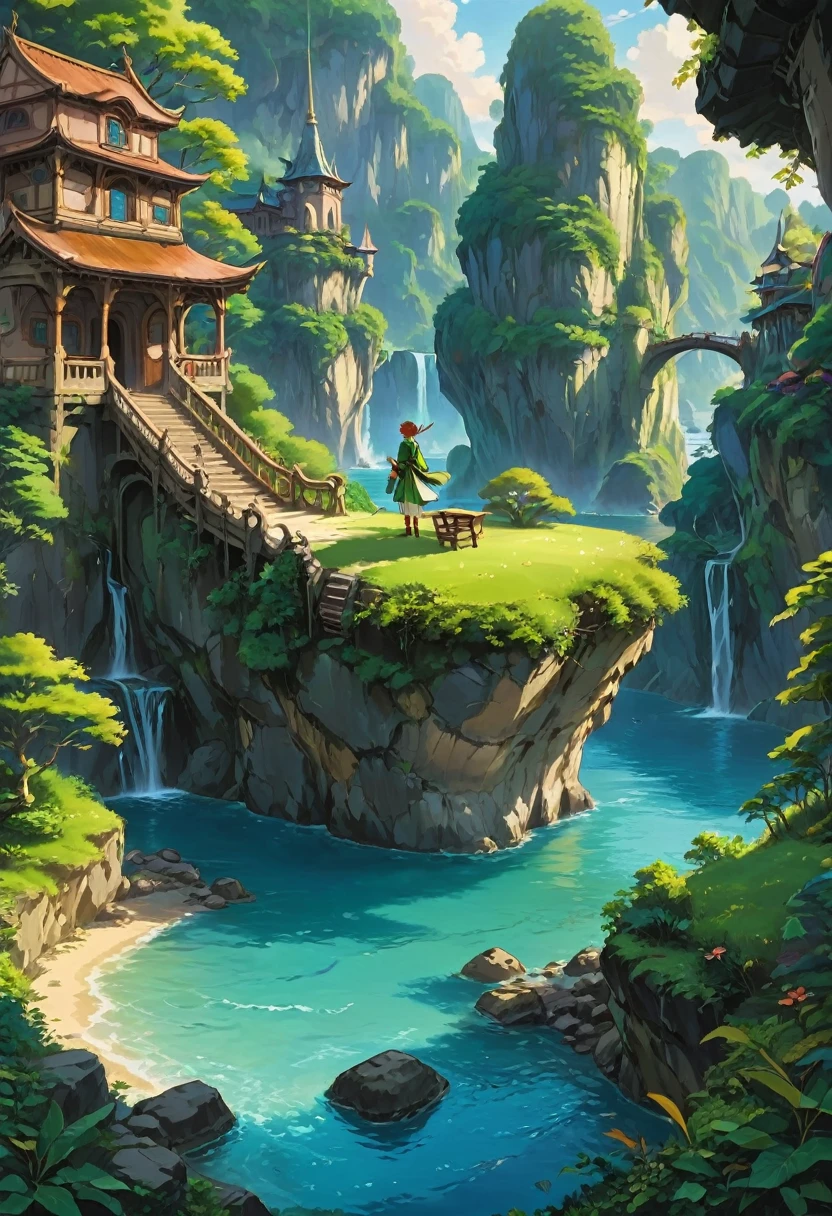 (Elf:1.4), detailed background, by Studio Ghibli, best quality, masterpiece, very aesthetic, perfect composition, intricate details, ultra-detailed