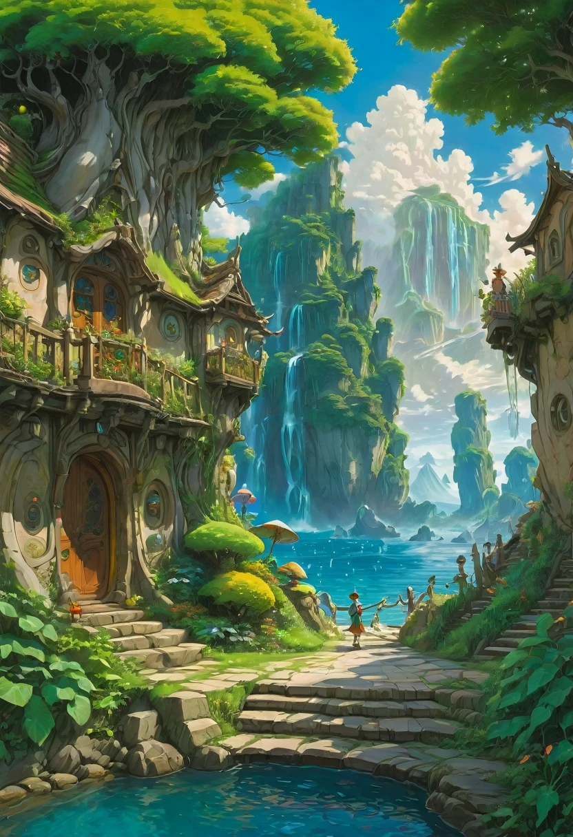 (Elf:1.4), detailed background, by Studio Ghibli, best quality, masterpiece, very aesthetic, perfect composition, intricate details, ultra-detailed