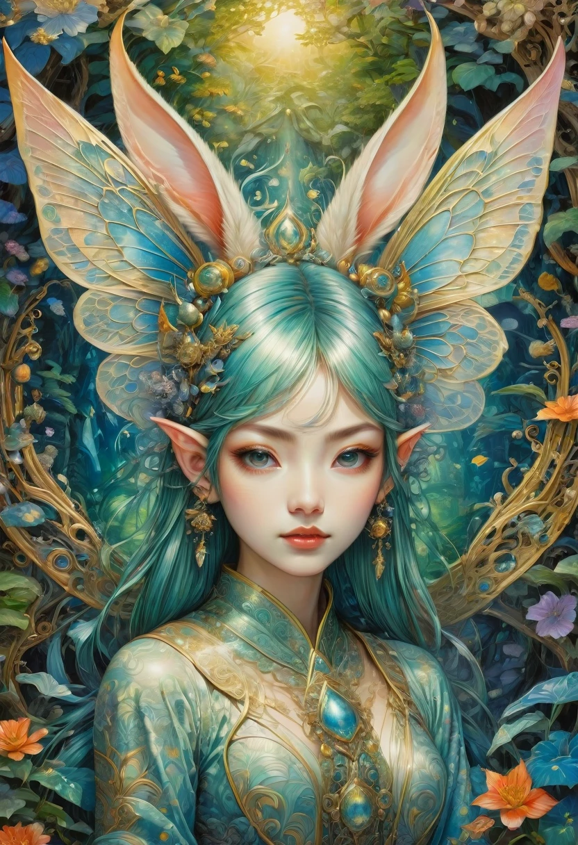(Elf, Pointed Ears:1.4), detailed background, by Chiho Aoshima, best quality, masterpiece, very aesthetic, perfect composition, intricate details, ultra-detailed