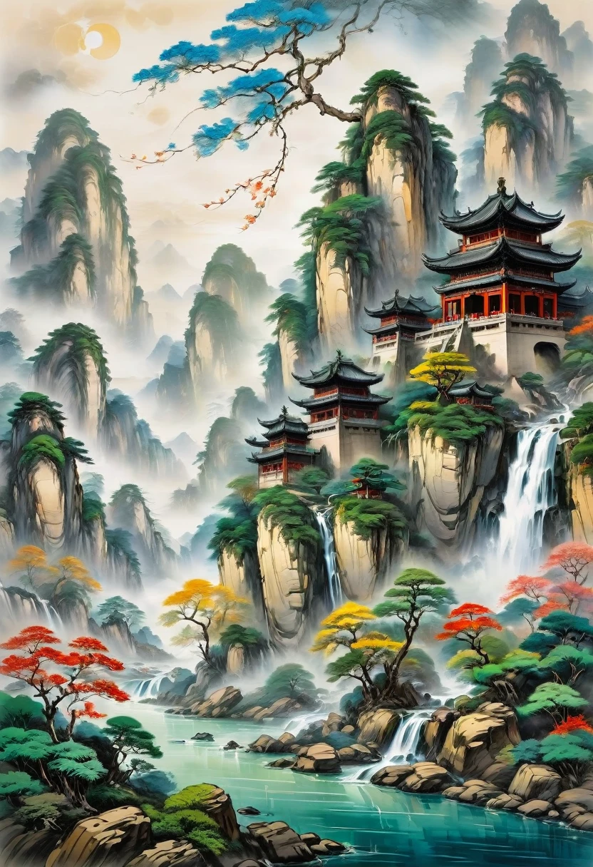 (Elf, Pointed Ears:1.4), detailed background, by Qi Baishi and Chen Longque and Chen Dingbo, best quality, masterpiece, very aesthetic, perfect composition, intricate details, ultra-detailed