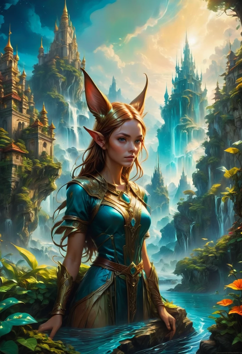(Elf, Pointed Ears:1.4), detailed background, by Cyril Rolando, best quality, masterpiece, very aesthetic, perfect composition, intricate details, ultra-detailed