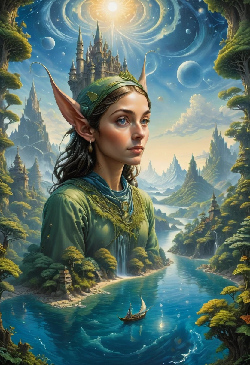 (Elf, Pointed Ears:1.4), detailed background, by Rob Gonsalves, best quality, masterpiece, very aesthetic, perfect composition, intricate details, ultra-detailed