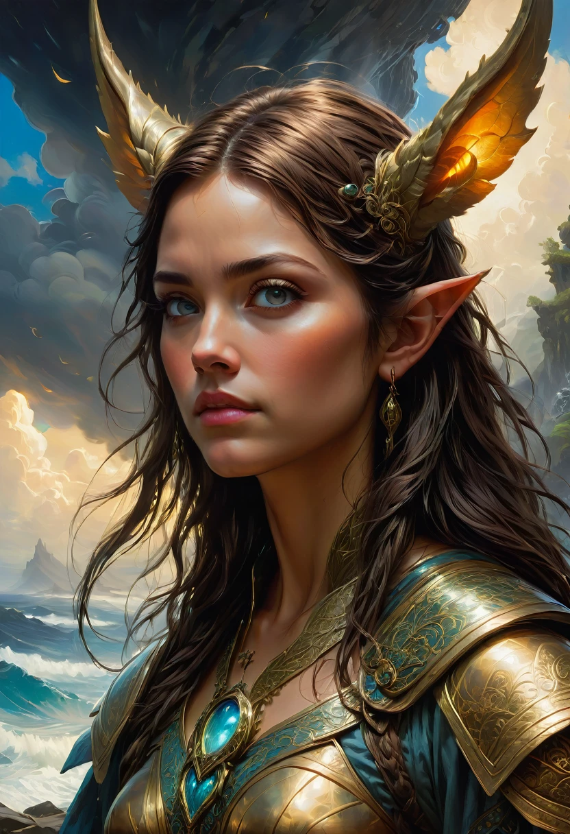 (Elf, Pointed Ears:1.4), detailed background, by Noah Bradley, best quality, masterpiece, very aesthetic, perfect composition, intricate details, ultra-detailed