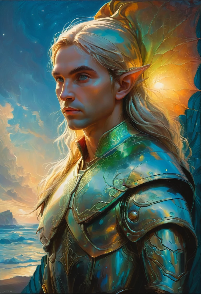 (Elf, Pointed Ears:1.4), detailed background, by rhads, best quality, masterpiece, very aesthetic, perfect composition, intricate details, ultra-detailed