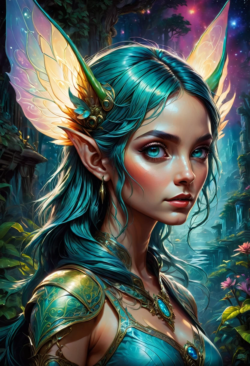 (Elf, Pointed Ears, fullbody:1.4), detailed background, by dan mumford, best quality, masterpiece, very aesthetic, perfect composition, intricate details, ultra-detailed