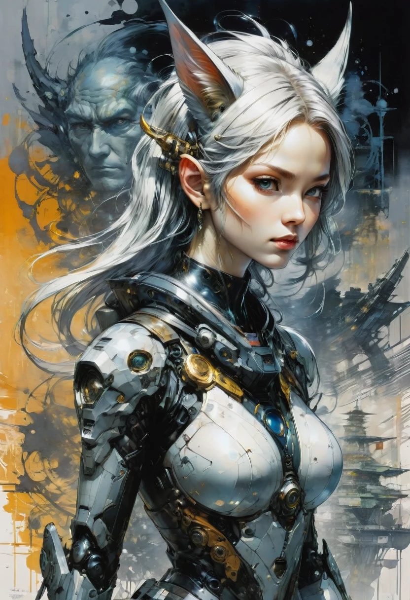 (Elf, Pointed Ears, fullbody:1.4), detailed background, by Yoji Shinkawa and Katsuhiro Otomo, best quality, masterpiece, very aesthetic, perfect composition, intricate details, ultra-detailed