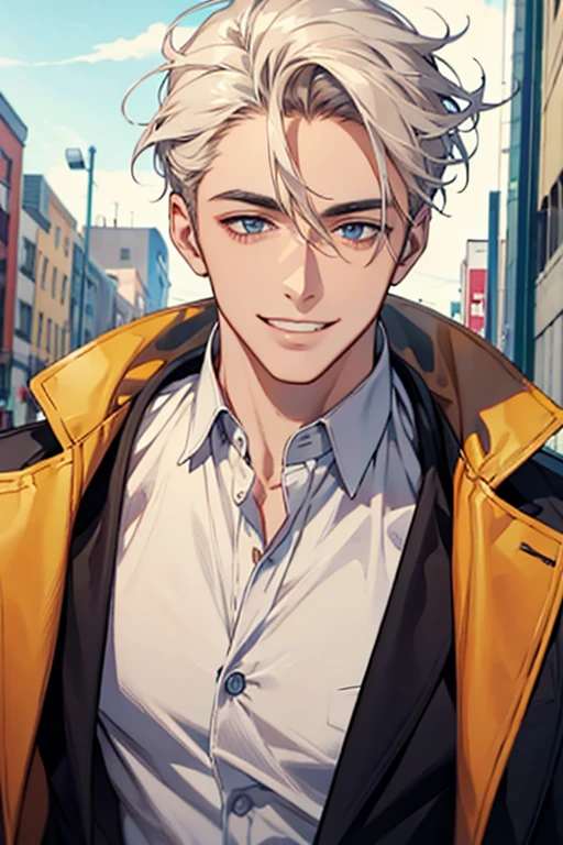 Handsome guy smile model Unkempt head