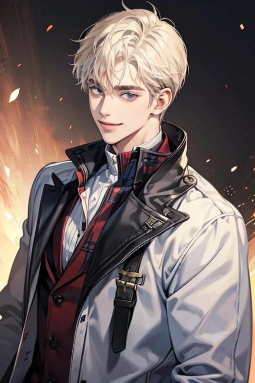 Handsome guy　smile　model　Unkempt head