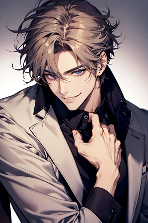 Handsome guy smile model Unkempt head