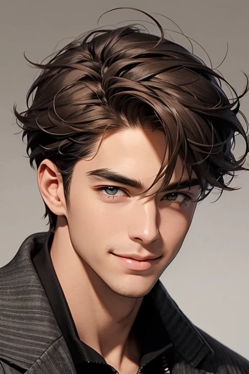 Handsome guy smile model Unkempt head