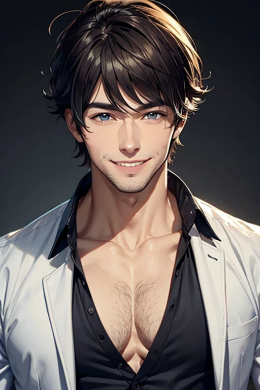 Handsome guy smile model Unkempt head