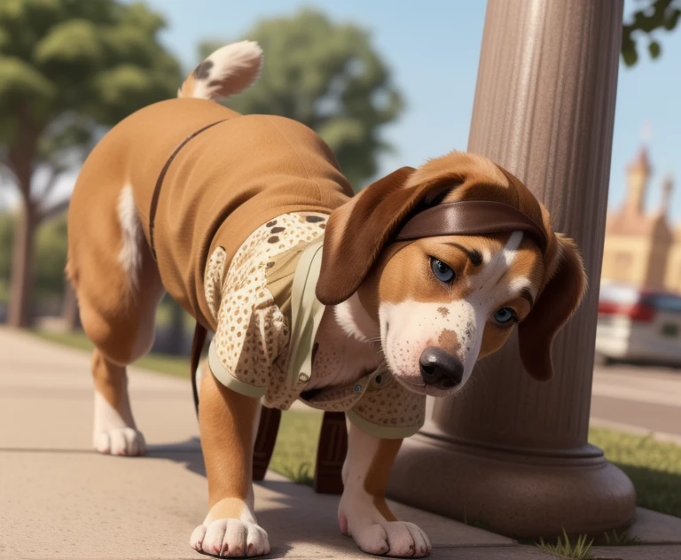 ((Woman wearing a shirt outside on the side walking on hands and knees)), ((walking on all four paws)), ((long dog tail)), ((wider hips)), ((woman reposition herself into dog stand)), ((hands turns into paws)), ((feet turns into paws)), detailed dog fur, ((woman with freckles)), brown freckles,(cute freckles), (small freckles), freckled, freckles!!!, (freckles), elegant freckles, (brown freckles), (with freckles), freckles on chicks, (dark noticeable freckles), (freckled face), (very brown freckles), (a lot of freckles), Lentigines, 30 year old woman, ((freckled nose)), ((freckled chest)), ((dog ears)), (dog fur growing), ((long dog nose)), blue eyes, ((body reshapes into dog body)), ((anthro dog)), a dalmatian dog standing on a sidewalk, by Pixar, photorealism, zoomed out portrait of a duke, high quality character design, disney remake (2021), casually dressed