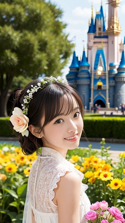 There is a kind face in the middle of the flower、Disney's Worldview、Cute Flowers、