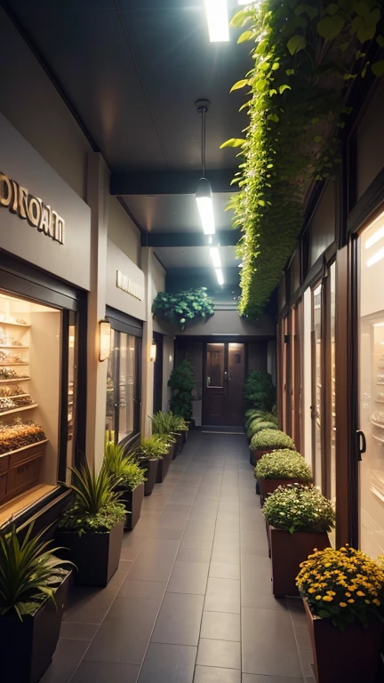 (neighborhood mall),
atmosphere,
garden,
humidified ambient,
humidified atmosphere,
Illumination project,
indirect light,
light traffic,
ornamental vegetation,
seats,
smoth colors,
smoth light,
smoth natural light,
spot light,
two floors,
two storys,
{60 meters width},
{120 meters length},
{cinematic},
{high quality rendering},