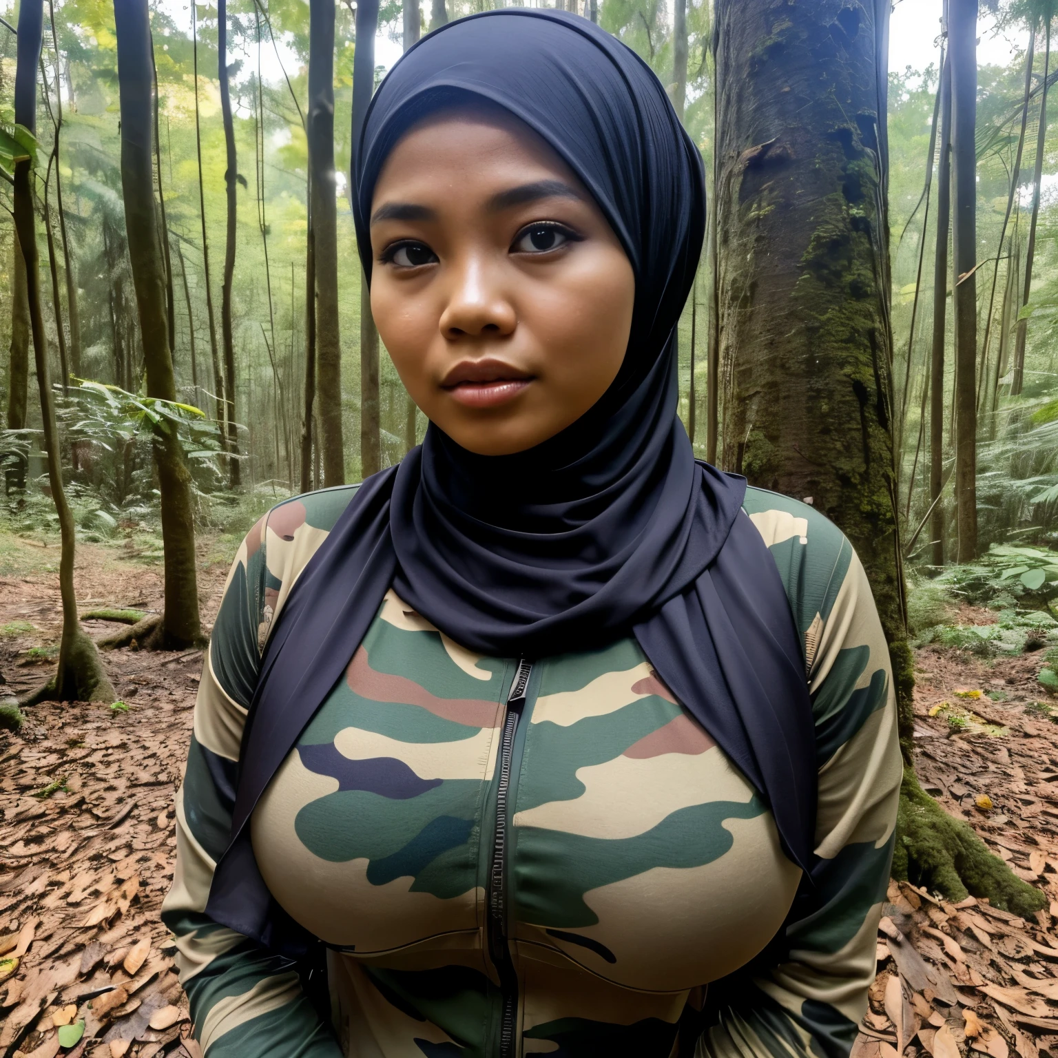 HEAVY ASS (Anger), "Oki Setiana Dewi", "Spectacles ", ("Hijab Naked"), Chubby Wearing Lace Bra & Short Hairy Pussy, "Facial expression in anger", "FLUORESCENT GREEN", "Red Lips", "Bokeh" My ass is huge Being in the forest