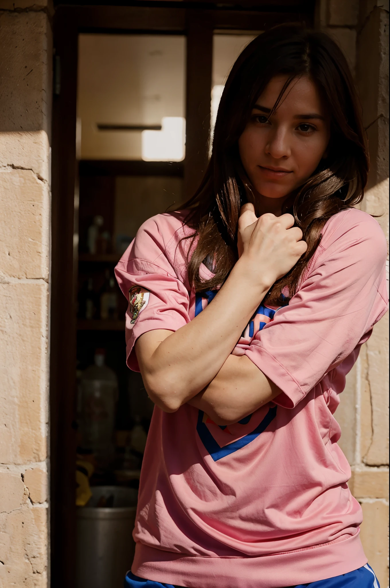 Messi with a pink jersey