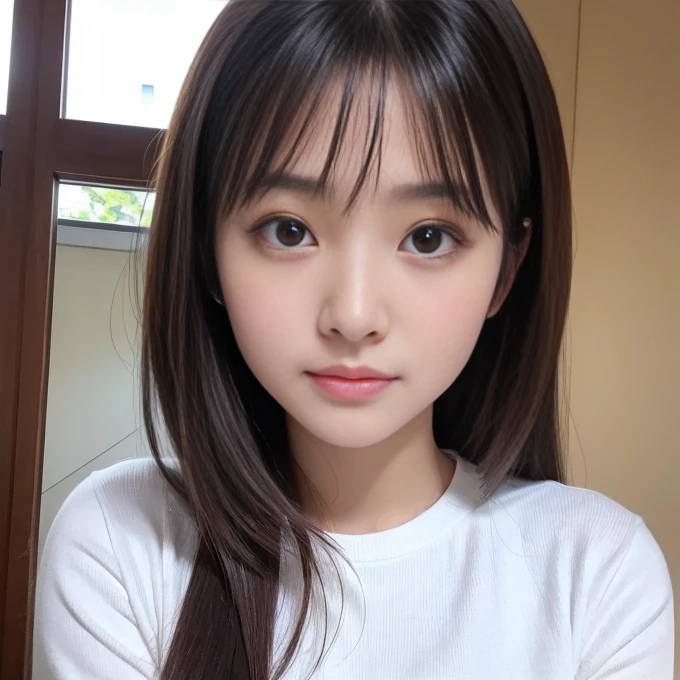 One beautiful woman、Cute Face、Japanese Idols、18-year-old、highest quality、High quality、Facial details、Straight Hair、Brown eyes
