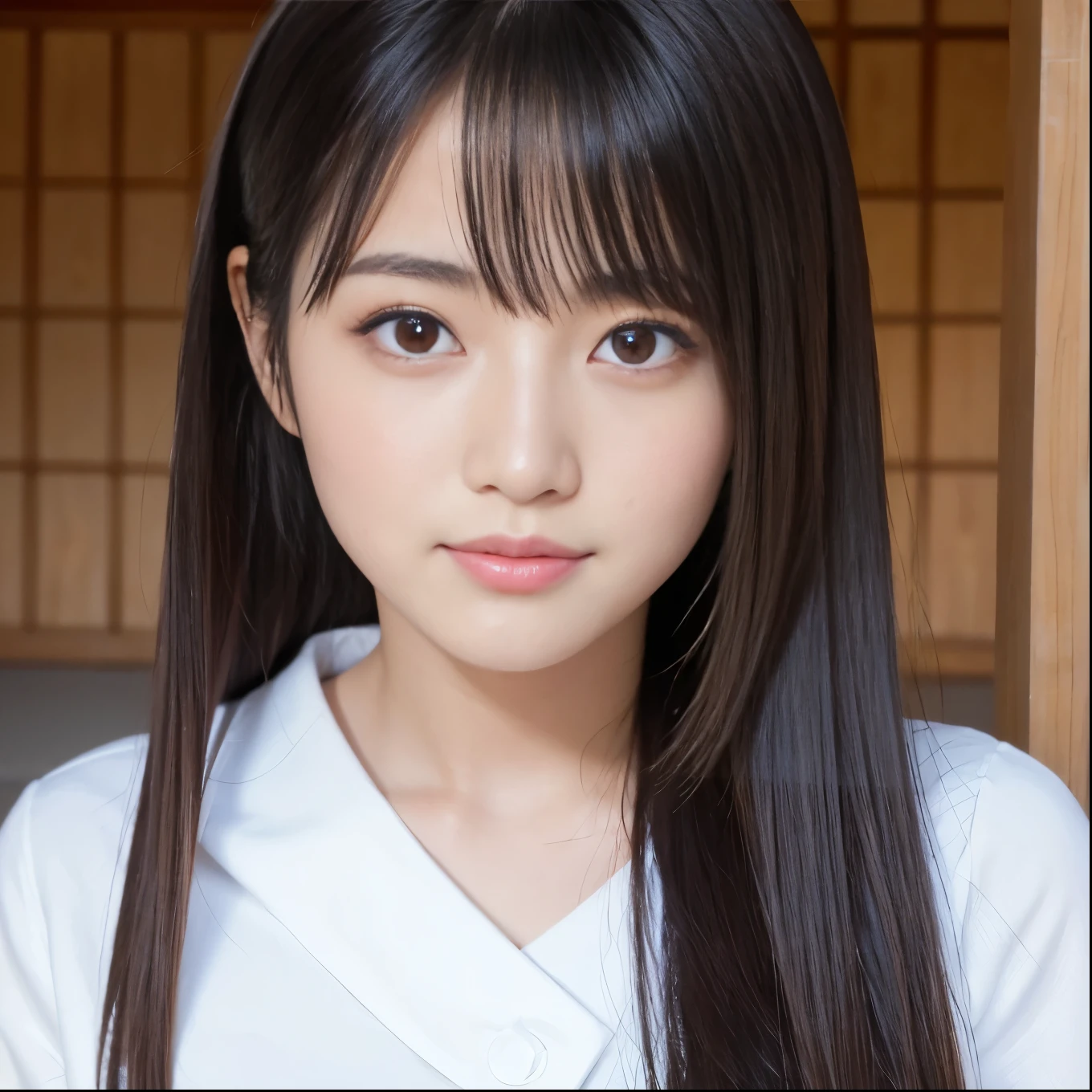 One beautiful woman、Cute Face、Japanese Idols、18-year-old、highest quality、High quality、Facial details、Straight Hair、Brown eyes