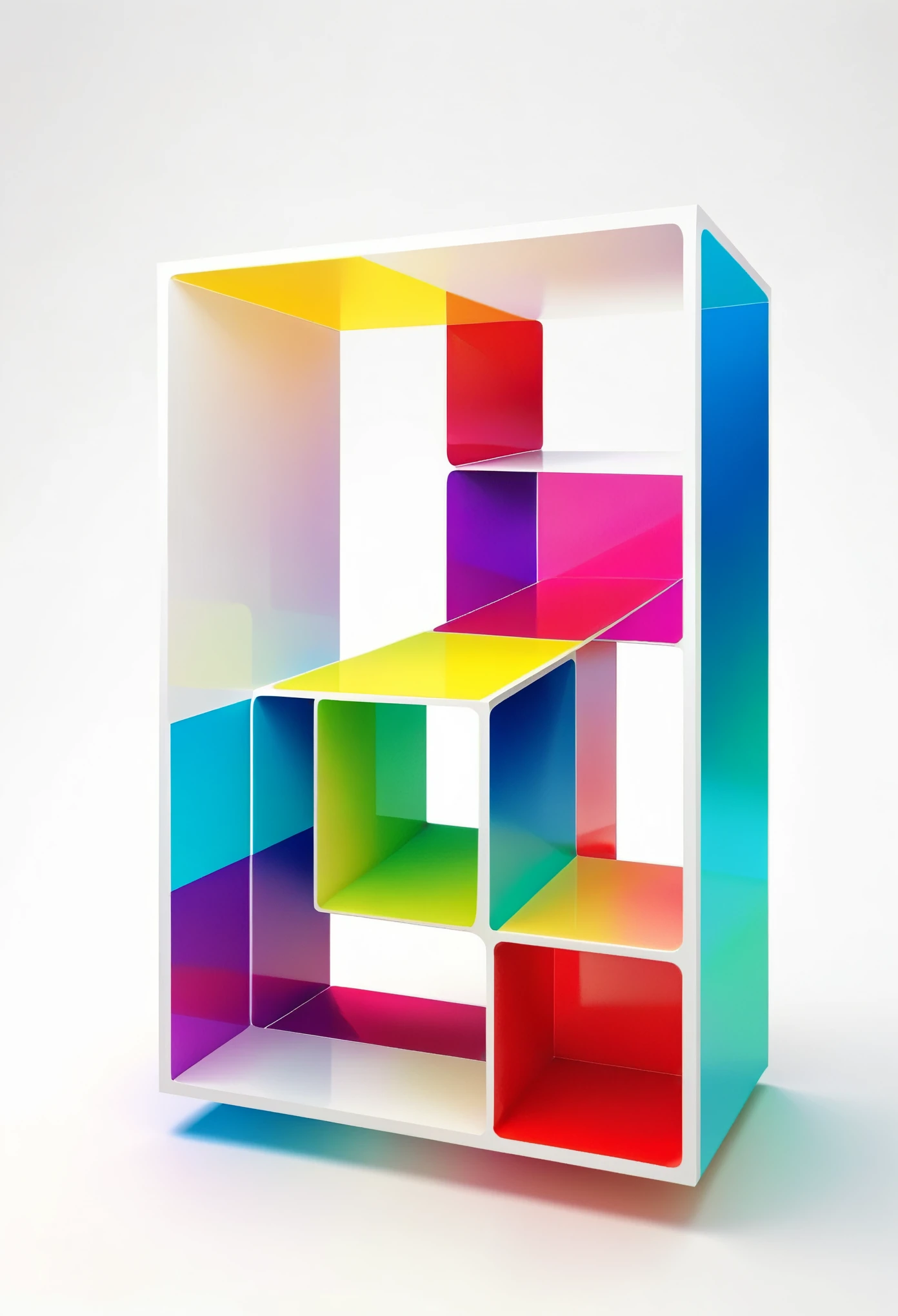 illusion, [COLOR] solid, 3d , white background 