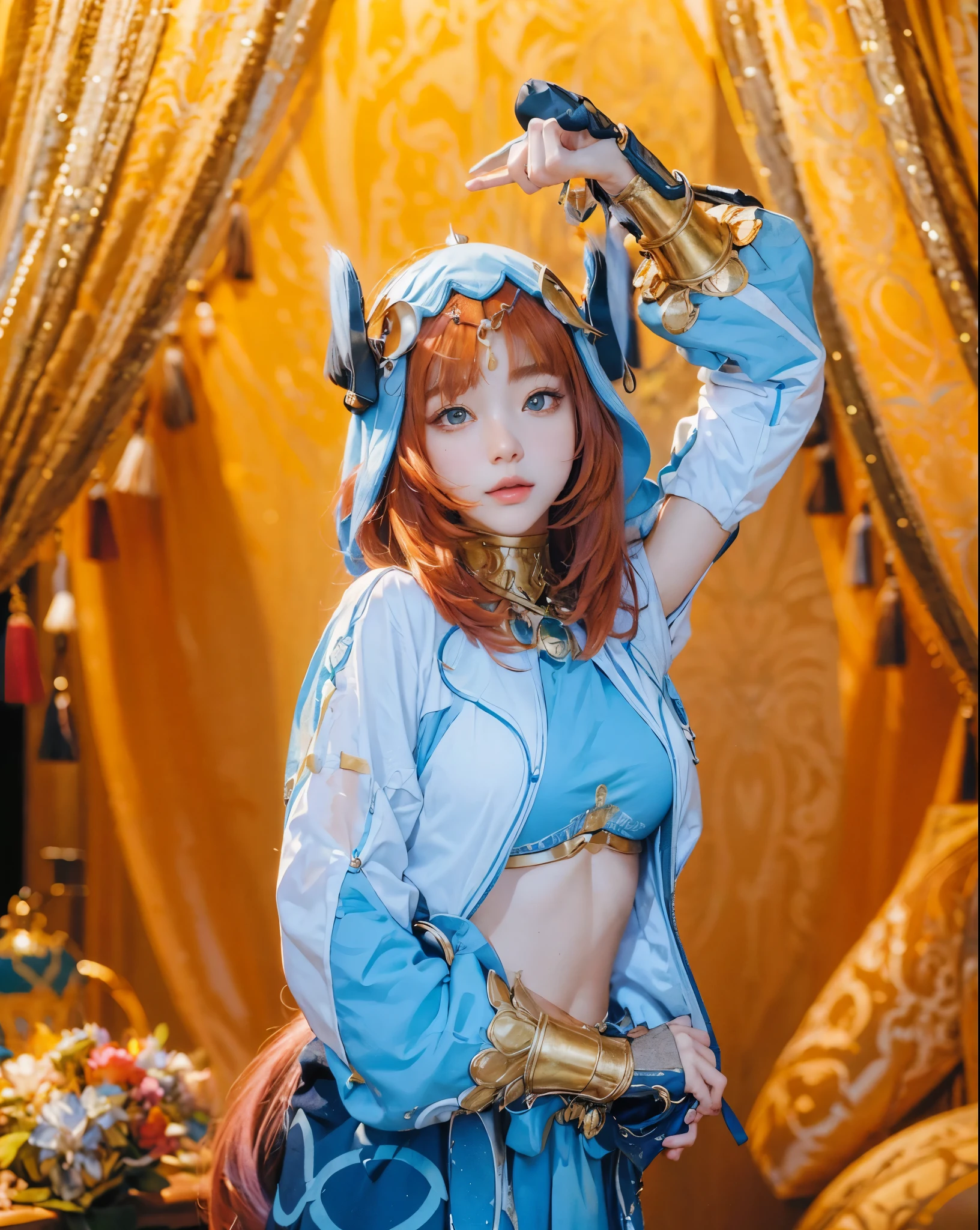 ((NILOU_GENSHIN IMPACT)),((realistic, photorealistic)),(highlight hair)), Light reflection, (( HD )),((upper body)), (((best quality, masterpiece))), (masterpiece) (best quality) (detail) (8k) (HDR) (wallpaper) (cinematic lighting) (sharp focuasterpiece, best quality: 1.1), Real life adaption of this character, Asian teen beauty face, Shining green eyes, realistic outfit, realistic shadow, realistic light, realism, hyper realistic, realistic background,Realistic hair, realistic hair at the back,(photorealistic:1.2), 1girl,