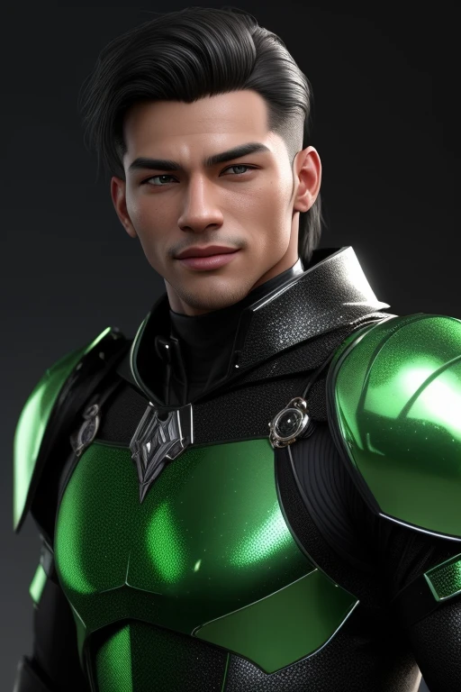  3d HDR  photorealistic ultra realism high definition aesthetic stabilized diffusion picture of handsome hunky Warrior Pluto , green , black onyx transparent sparkling shiny crystal glass chrome outfit armor,,look at camera, detailed facial parts,, studio as background, Freestyle Pose, Happy Expression, perfect anatomy, symmetric body,, 18 years old,  :: high detail, a lean athletic body, realistic, human skin, extremely detailed fingers,  chad chin,, masculine, human skin, (eyes contact), gorgeous, Attractiveness