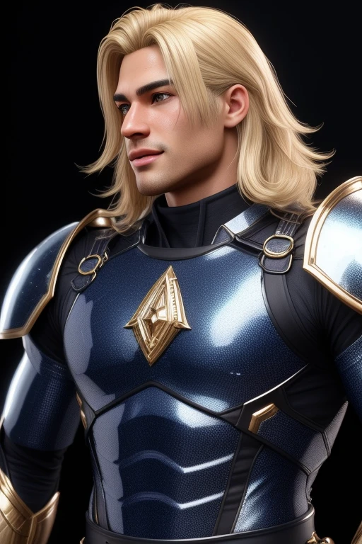 3d HDR photorealistic ultra realism high definition aesthetic stabilized diffusion picture of handsome hunky Warrior Uranus , blonde hair , indigo quartz transparent sparkling shiny crystal glass chrome outfit armor,,look at camera, detailed facial parts,, studio as background, Freestyle Pose, Happy Expression, perfect anatomy, symmetric body,, 18 years old, :: high detail, a lean athletic body, realistic, human skin, extremely detailed fingers, chad chin,, masculine, human skin, (eyes contact), gorgeous, Attractiveness