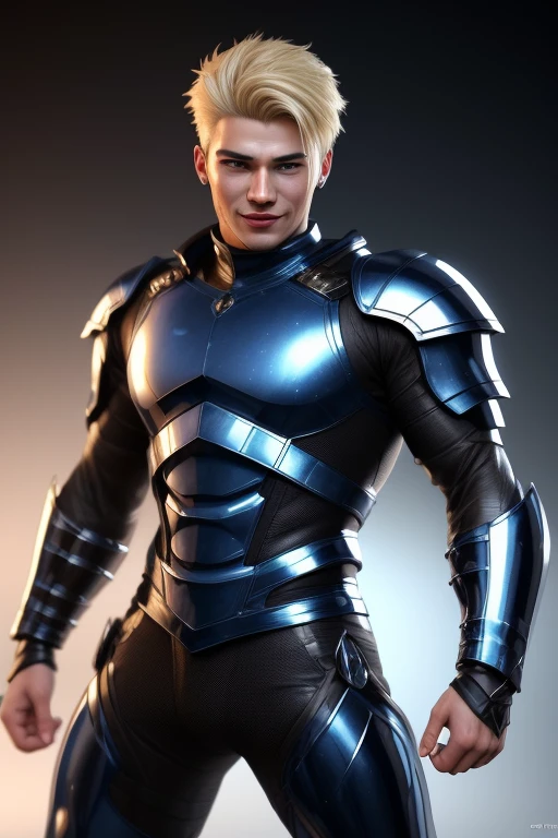 3d HDR photorealistic ultra realism high definition aesthetic stabilized diffusion picture of handsome hunky Warrior Uranus , blonde hair , indigo quartz transparent sparkling shiny crystal glass chrome outfit armor,,look at camera, detailed facial parts,, studio as background, Freestyle Pose, Happy Expression, perfect anatomy, symmetric body,, 18 years old, :: high detail, a lean athletic body, realistic, human skin, extremely detailed fingers, chad chin,, masculine, human skin, (eyes contact), gorgeous, Attractiveness